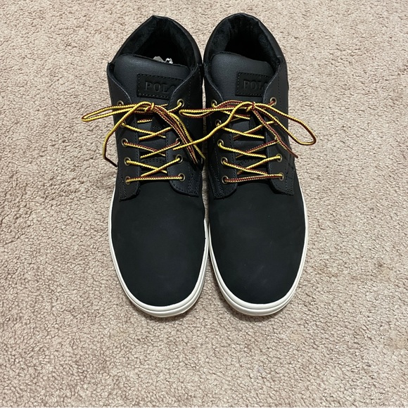 Polo Ralph Lauren men’s high top sneakers, black size 10 - Picture 1 of 5